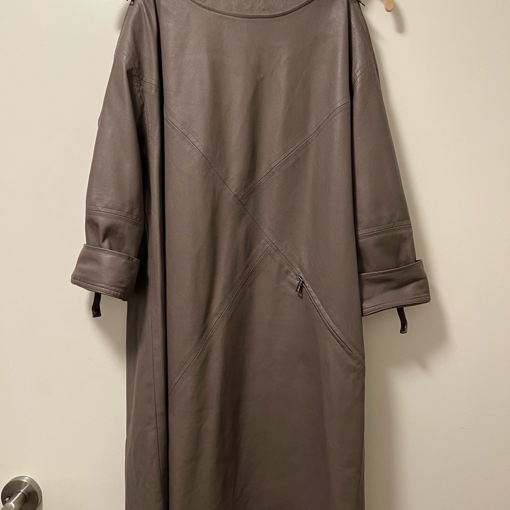 BCBGMaxAzria Taupe Faux Leather Jacket